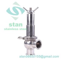 Sanitary Stainless Steel Adjustable Tri Clover Compatible Pressure Release Safety Valve