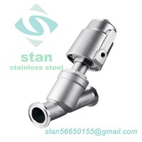 Sanitary Stainless Steel Pneumatical Clamp Angle Seat Valve with Stainless Steel Actuator