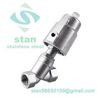 Sanitary Stainless Steel Pneumatical Thread Angle Seat Valve with Stainless Steel Actuator