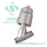 Sanitary Stainless Steel Pneumatical Welding Angle Seat Valve with Stainless Steel Actuator