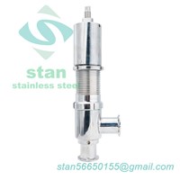 Sanitary Over Flow Valve Stainless Steel Male Ends Safety Valve