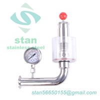 Sanitary Stainless Steel SS304 Air Pressure Relief Valve with Pressure Gauges