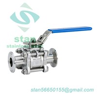 Sanitary Stainless Steel Three Pieces Clamp Ball Valve