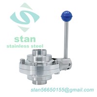 SS304 SS316L Stainless Steel Sanitary Welded Ball Valve with Butterfly Type
