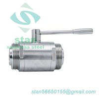 SS316L Sanitary Straight Male Thread Straight Ball Valve