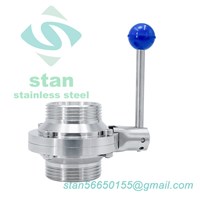 Stainless Steel SS304 SS316L Sanitary Butterfly Type Male Threaded Ball Valve