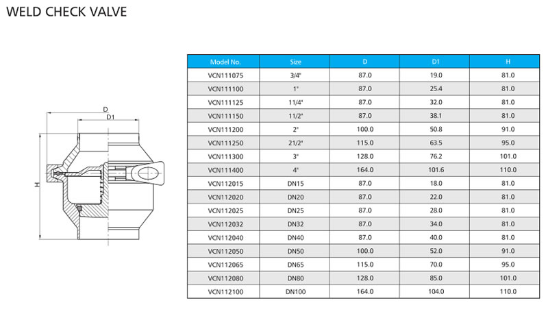 WELD CHECK VALVE